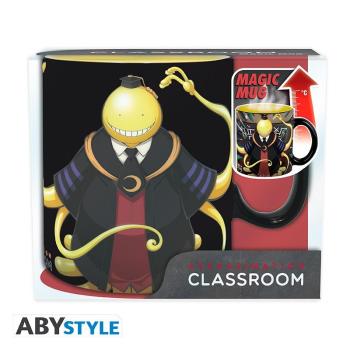 ASSASSINATION CLASSROOM - Becher Wärmewechsel "Koro Angriff"  Alle Schüler der Klasse vereinen sich und verwenden verschiedene Waffen, um Koro sensei auf diesem Assassination Classroom Becher zu eliminieren. Jeden Morgen können Sie sehen, wie sich Ihre Ta